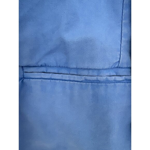 Splendid bright blue button front ruched cropped jacket with welt pockets - Picture 4 of 8